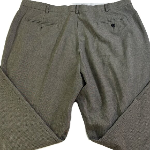 NWOT IVY Crew Slacks-Pants Men's 42X30 Gray Houndstooth Pleated, Creased, Cuffed - Picture 4 of 16